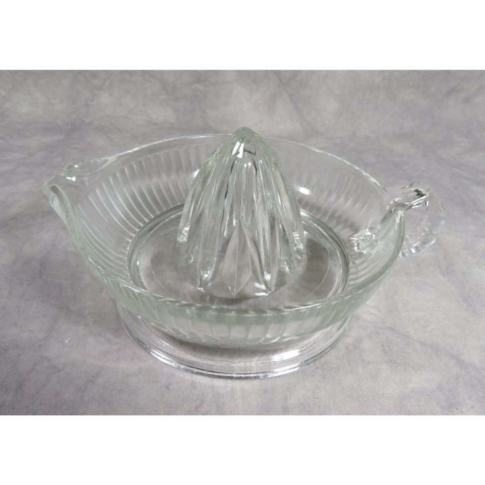 Glass Juicer Reamer With Handle And Spout Vintage